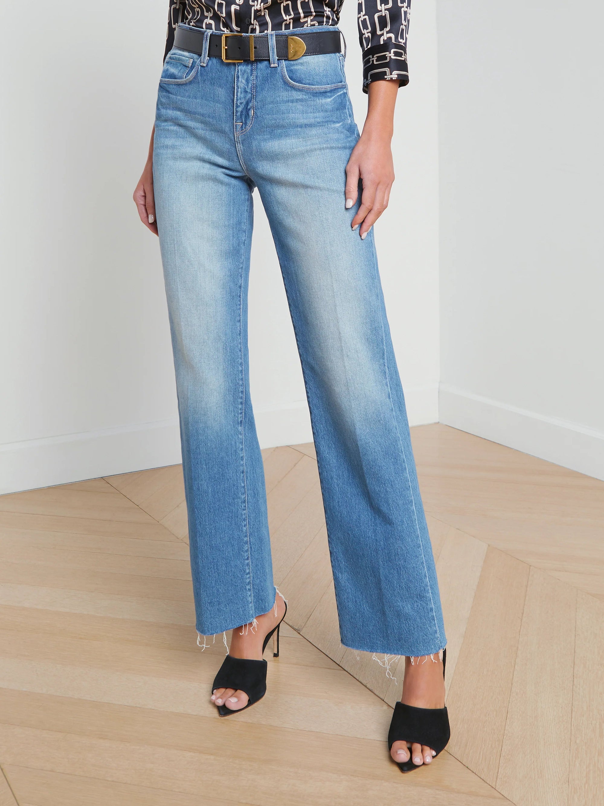 Tiana Wide Leg Jean Cowan Denim - Flare &amp; Wide Leg L&#39;Agence 