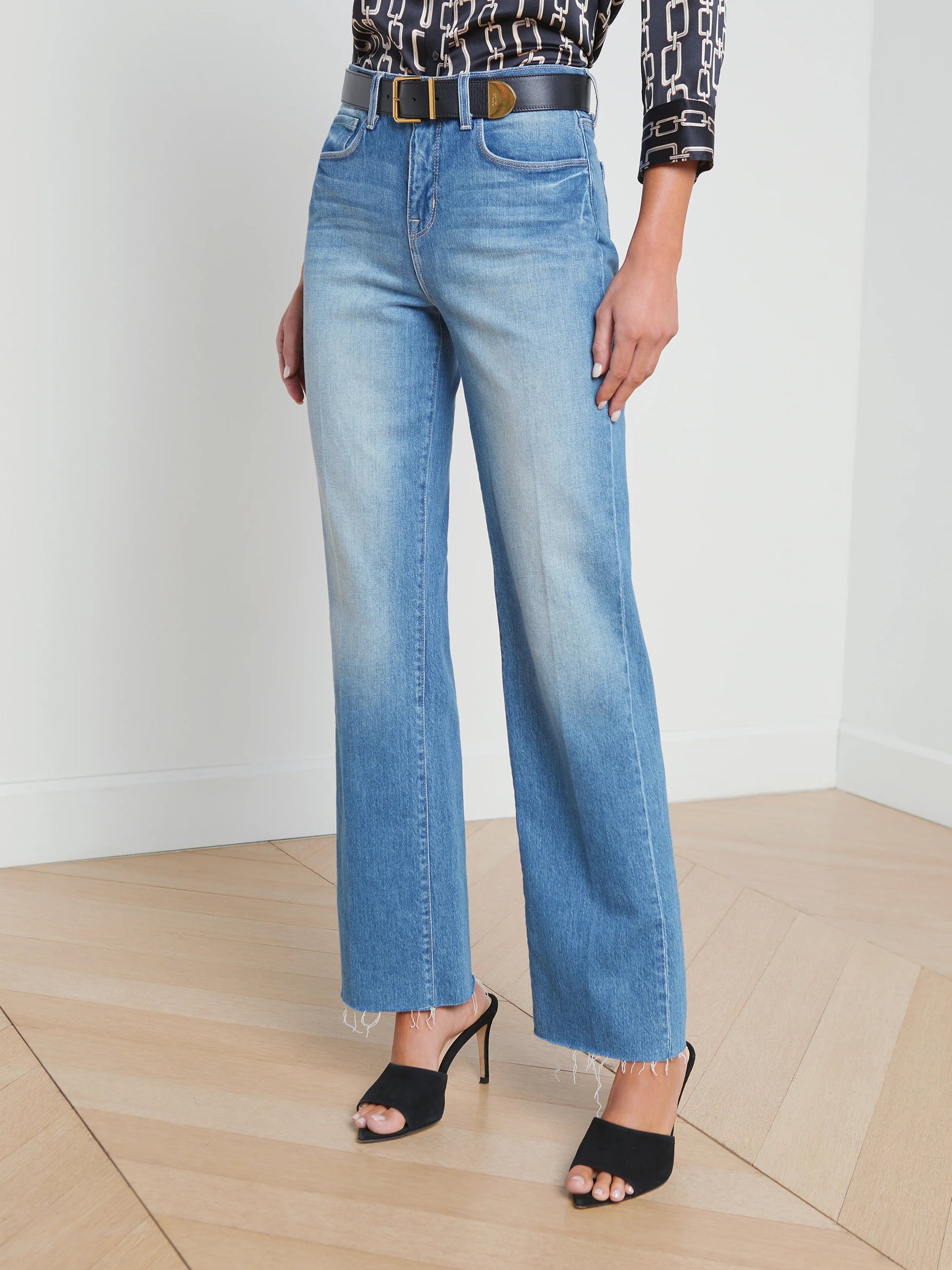 Tiana Wide Leg Jean Cowan Denim - Flare &amp; Wide Leg L&#39;Agence 