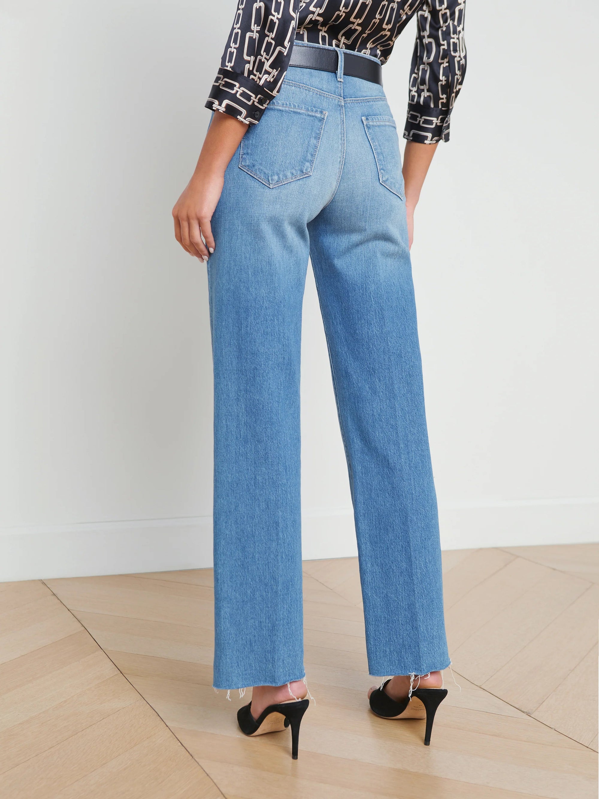 Tiana Wide Leg Jean Cowan Denim - Flare &amp; Wide Leg L&#39;Agence 