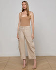 Cody Cropped Barrel-Leg Jean Biscuit Denim - Cropped & Ankle L'Agence 