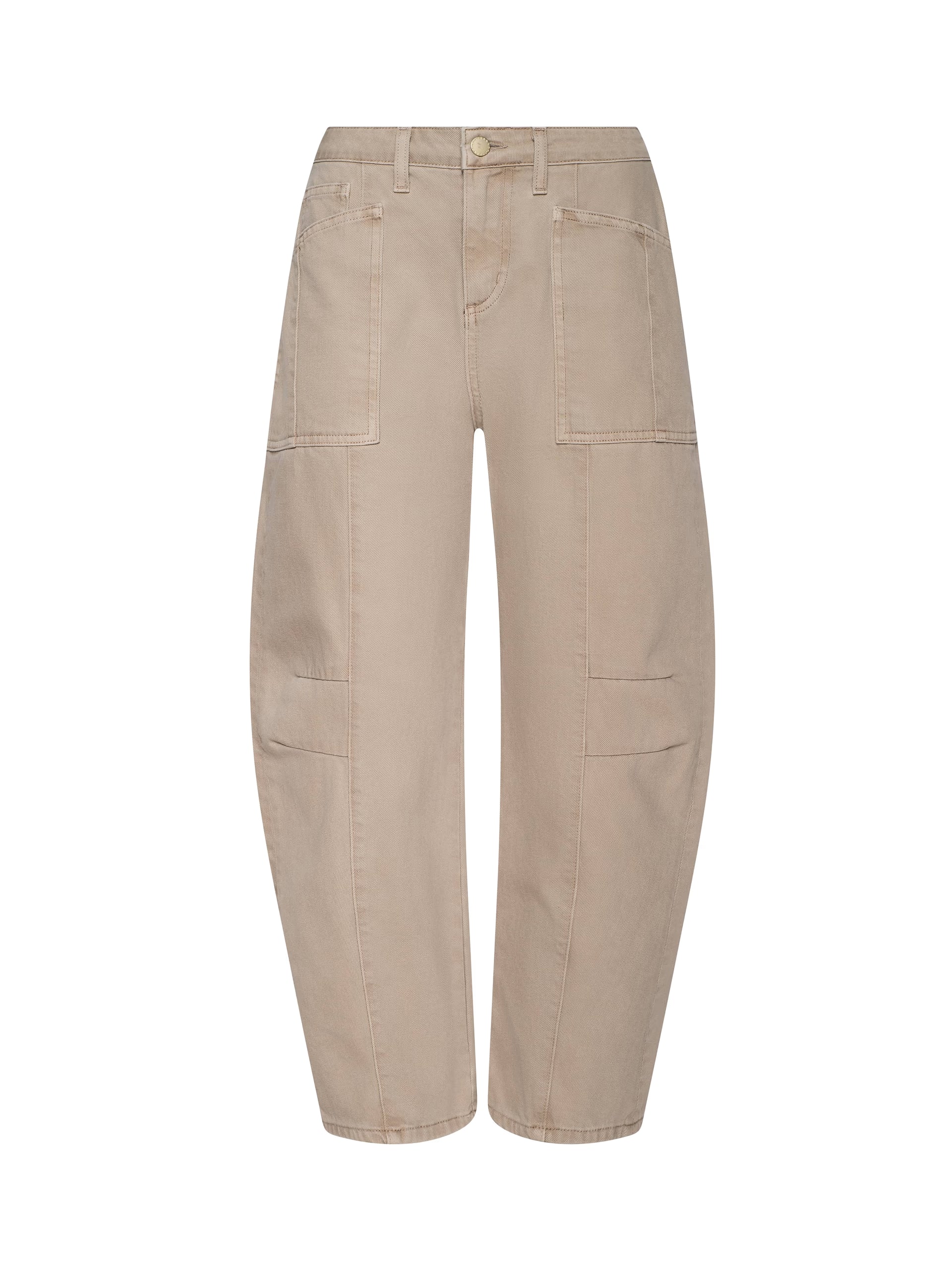 Cody Cropped Barrel-Leg Jean Biscuit Denim - Cropped & Ankle L'Agence 