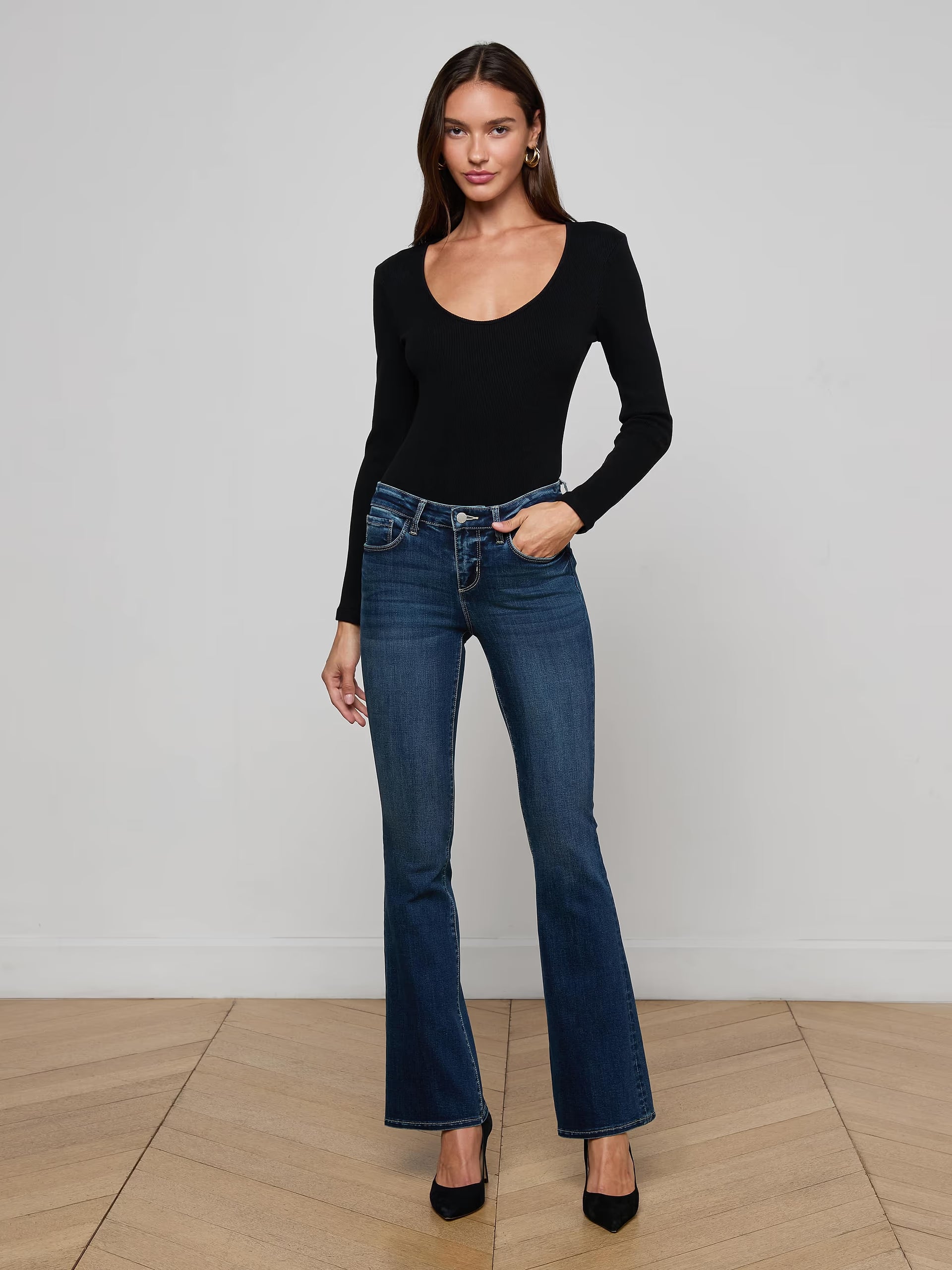 Cara Low-Rise Bootcut Jean Roxbury Denim - Flare & Wide Leg L'Agence 