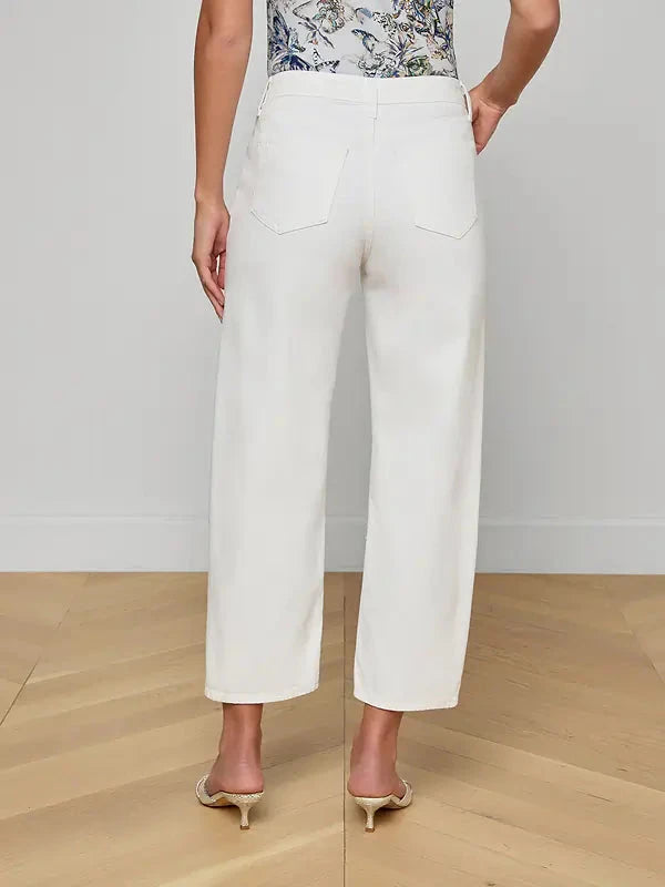 Mallis Bow-Leg Jean Blanc
