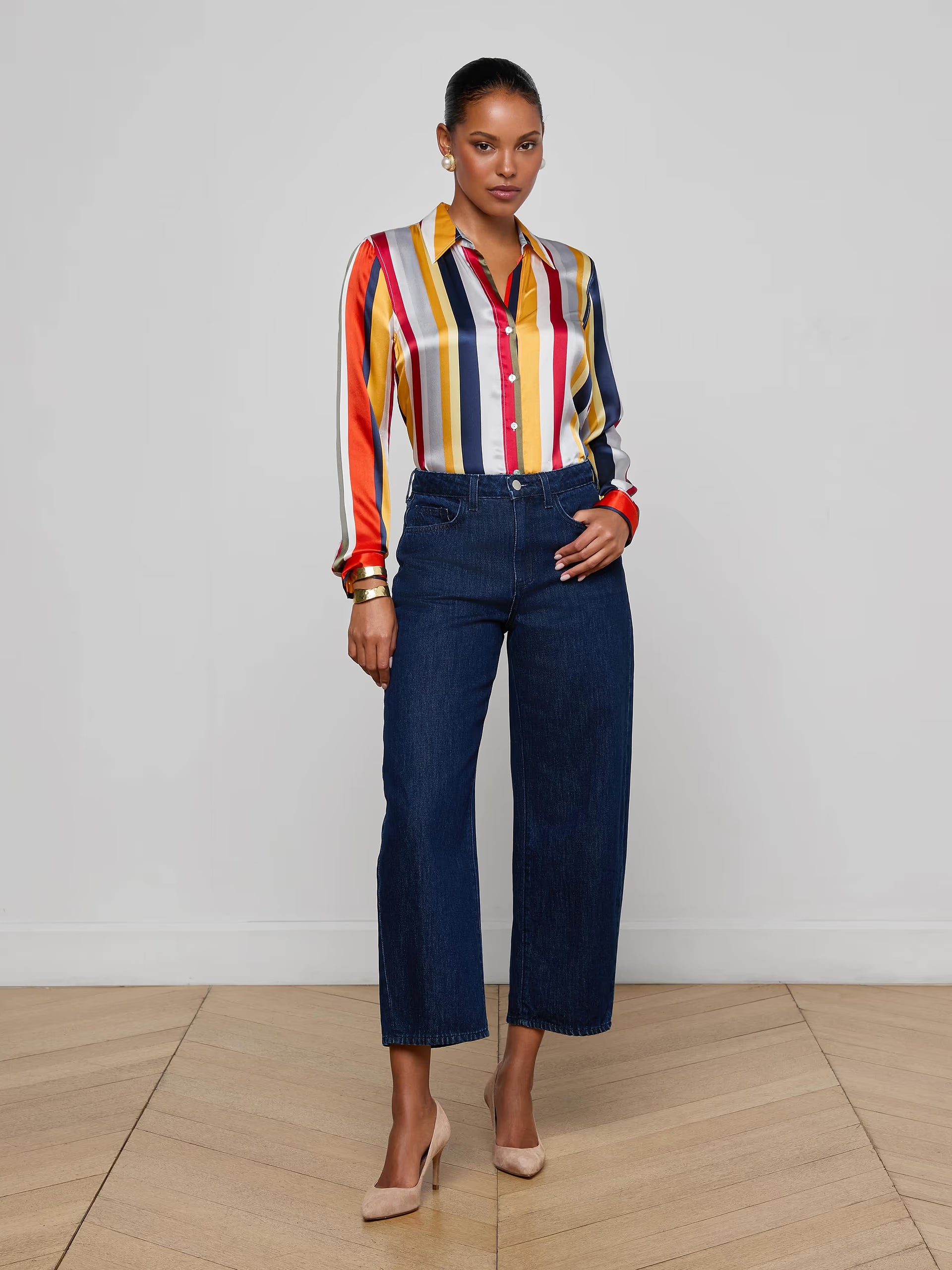 Mallis Bow-Leg Jean Hobart Denim - Cropped & Ankle L'Agence 