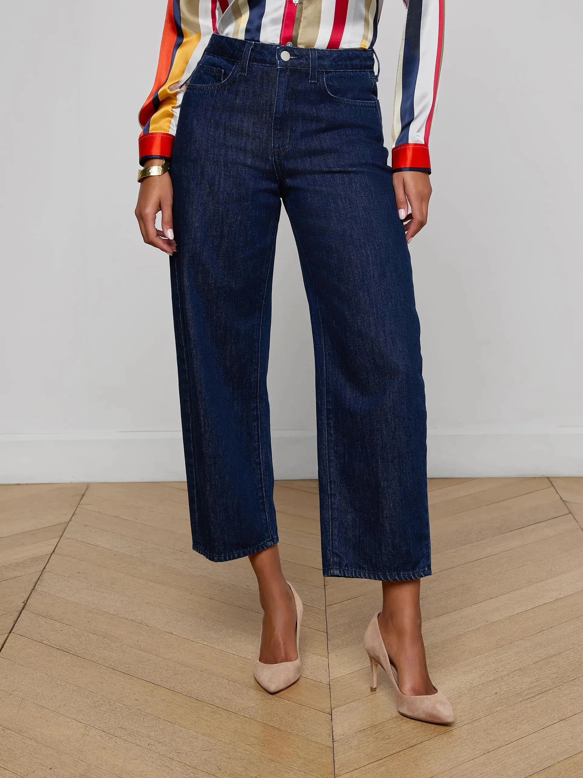 Mallis Bow-Leg Jean Hobart Denim - Cropped & Ankle L'Agence 