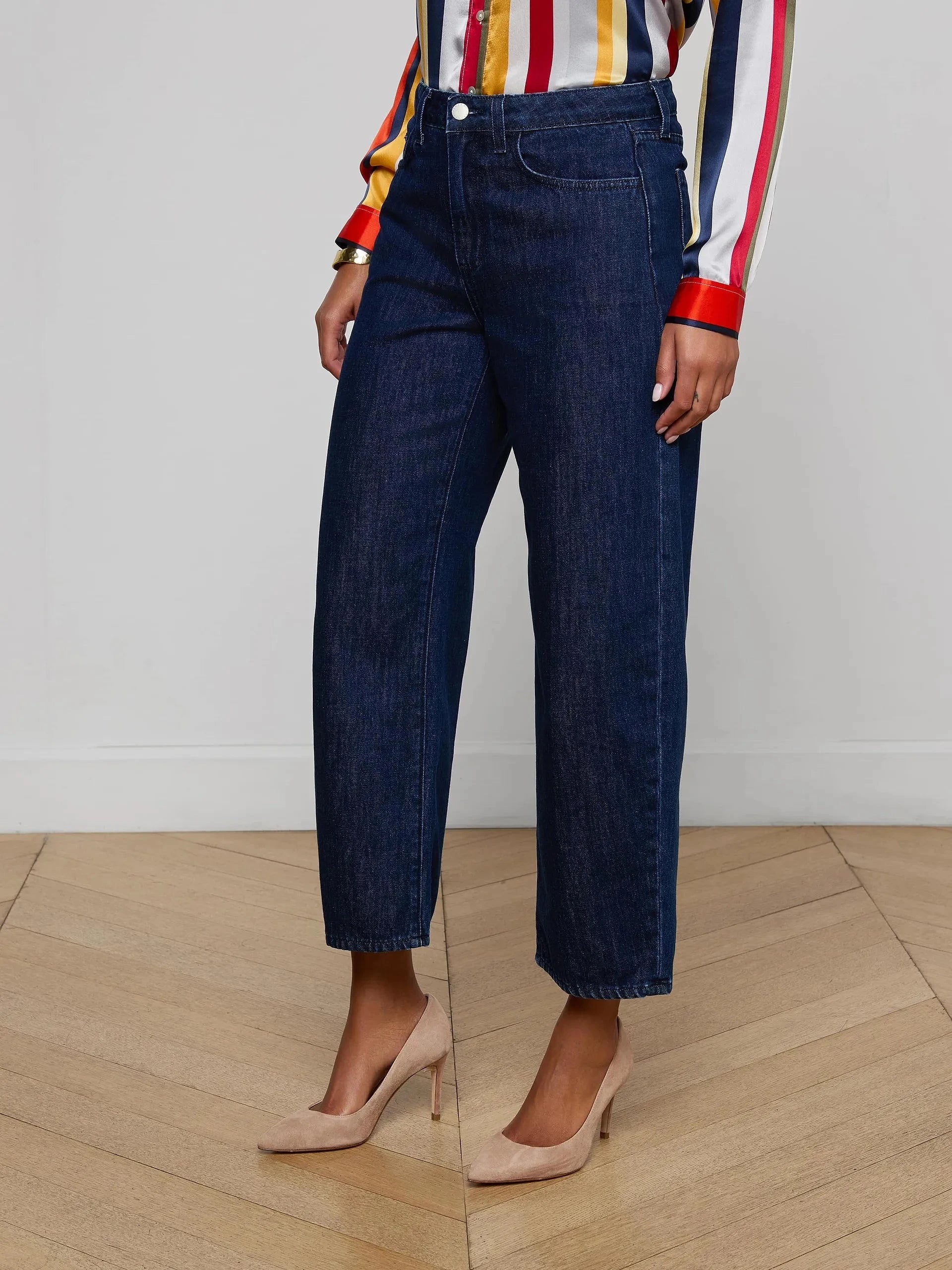 Mallis Bow-Leg Jean Hobart Denim - Cropped & Ankle L'Agence 