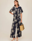 Nadine Embroidered Bow Top Navy Tops - Blouses Fifteen Twenty 
