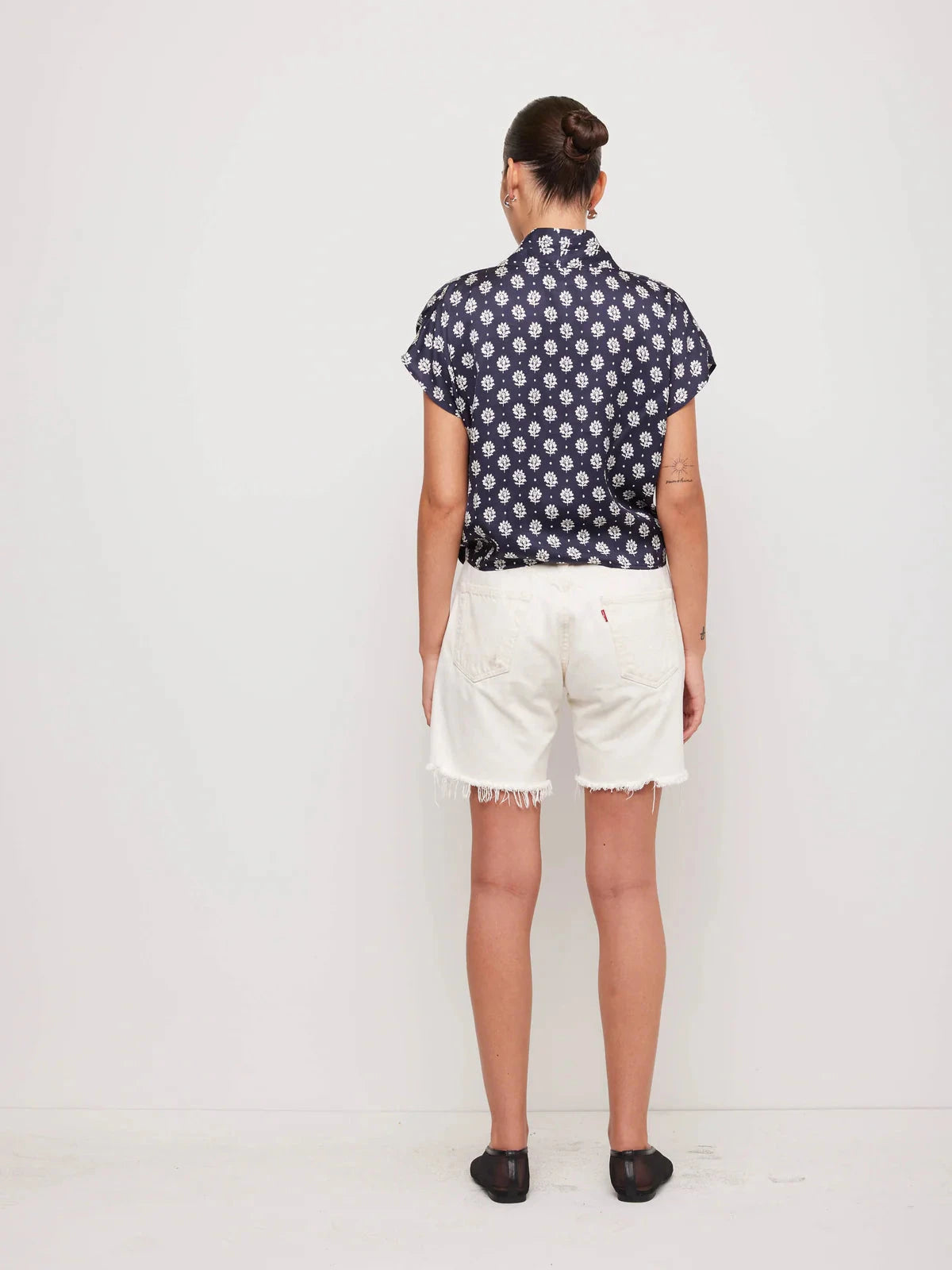 Maria Tie Front top Navy Tops - Blouses Fifteen Twenty 
