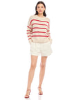 Luca Crewneck Sweater Red Stripe Sweater - Crewneck Fifteen Twenty 