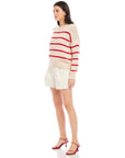 Luca Crewneck Sweater Red Stripe Sweater - Crewneck Fifteen Twenty 