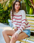 Luca Crewneck Sweater Red Stripe Sweater - Crewneck Fifteen Twenty 