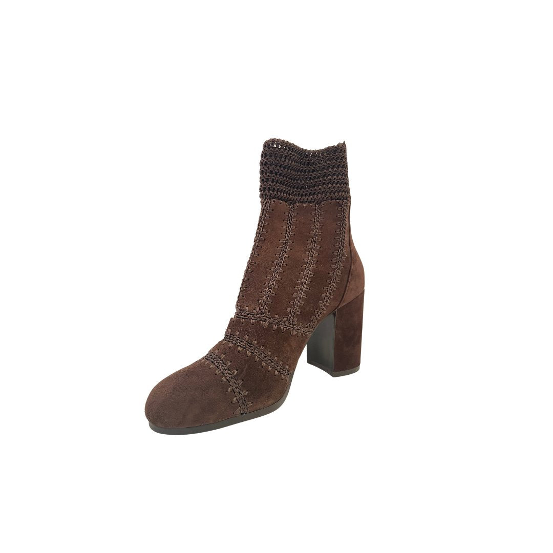 Washer Chocolate Stretch Suede Boots - Booties Silent D 