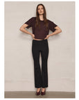 Pull On Crosswalk Flare Black Pants - Trousers Lafata 