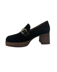 Buckle Suede Black Flats - Loafer Piesanto 