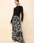 The Soglio Dress Black & White Floral Dresses - Maxi Solid & Striped 