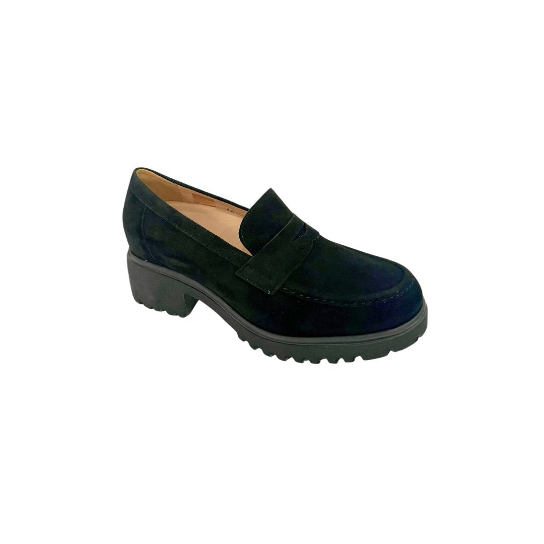 Suede Black Flats - Loafer Piesanto 