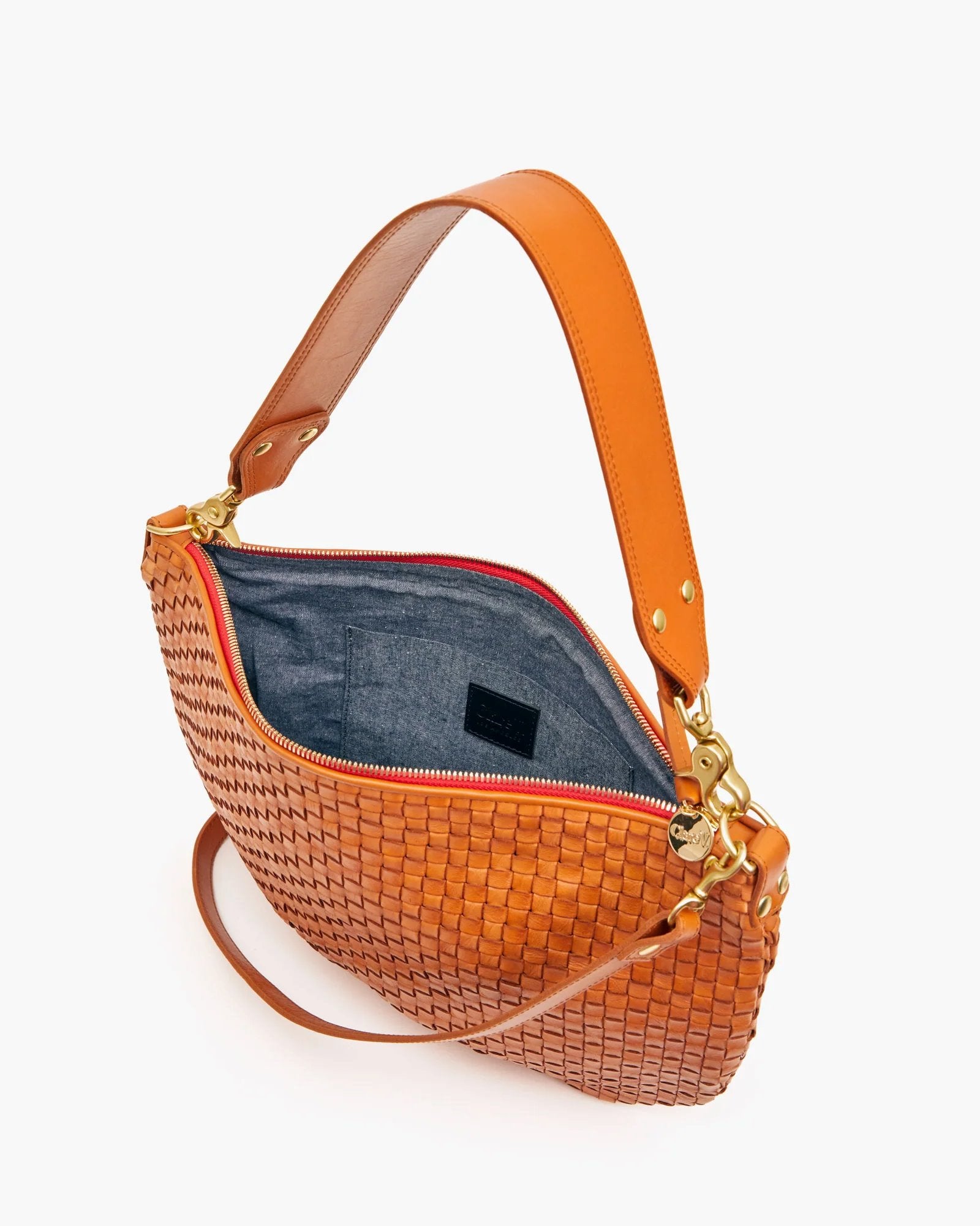 Moyen Messanger Woven Checker Natural Handbags - Hobo & Shoulder Clare V. 