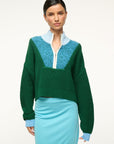 Cropped Hampton Sweater Jungle/Sky/Ivory Sweater - Crewneck Staud 