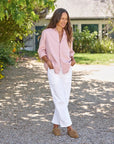 Eileen Relaxed Button Up Pink Denim Ballerina Tops - Button Down Frank & Eileen 