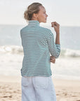 Patrick Popover Henley Green/White Stripe Tops - Sweatshirts Frank & Eileen 