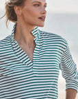 Patrick Popover Henley Green/White Stripe Tops - Sweatshirts Frank & Eileen 