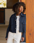 Rowan Button Up Jacket Navy Sweater - Cardigans Frank & Eileen 