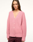 Matilda Cardigan Damask Pink Sweater - Cardigans Staud 