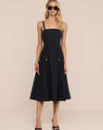 Ayela Midi Dress Black/Gold