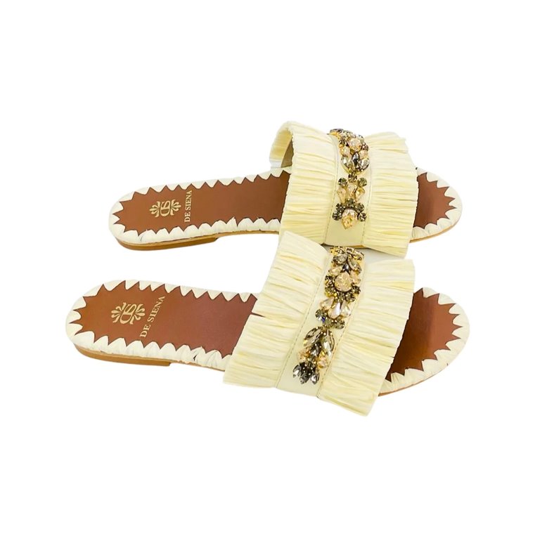 Semira Raffia Grano Shoes - Sandals - Flat Sandals De Siena 