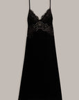 Richelieu Velvet Slip Dress Black