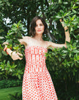 Rahi Midi Dress Celeste Spot Red Dresses - Midi Cara Cara 
