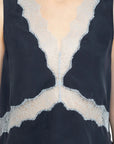 Tasao Silk Lace Camisole Navy Tops - Tanks Zadig & Voltaire 