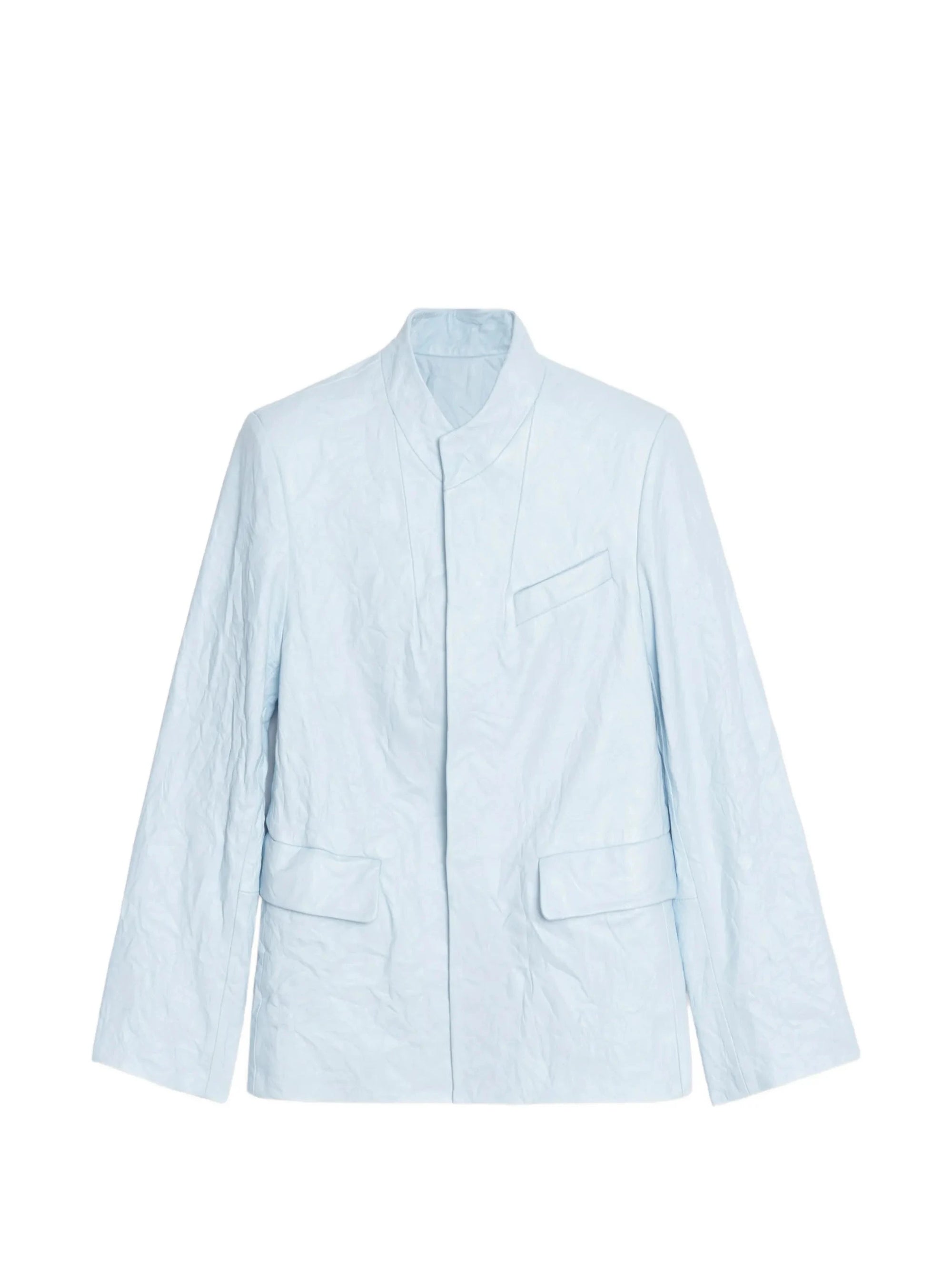 Veryn Crinkled Leather Jacket Baby Blue Jackets Zadig & Voltaire 