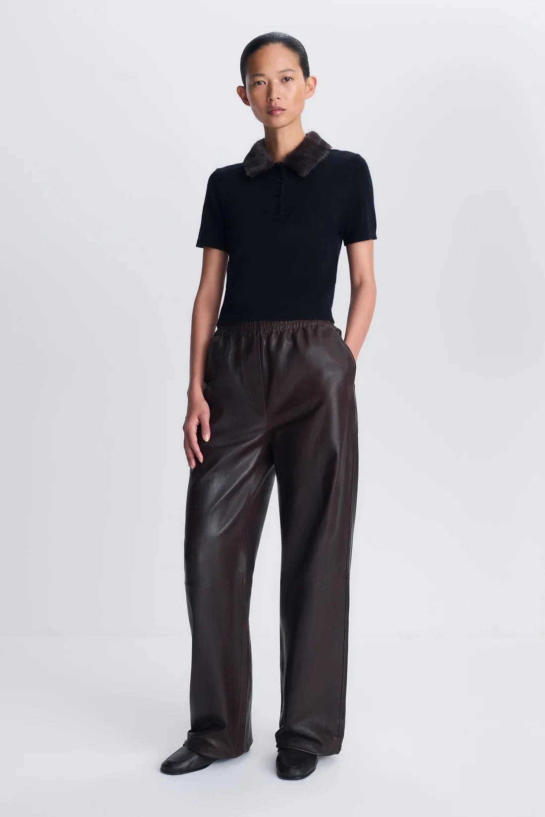 Vayla Short Sleeve Polo Black Chocolate Multi Sweater - Polo Simkhai 