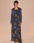 Slip Dress Night Jungle Navy Blue Dresses - Maxi Farm Rio 