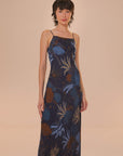 Slip Dress Night Jungle Navy Blue Dresses - Maxi Farm Rio 