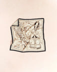 Pop Pony Silk Twill Bandana Scarf Chocolate Scarves Lost Pattern NYC 