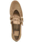 Baylee Grommet Ballet Flat Olive Perforated Suede Flats - Ballet Dolce Vita 