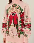 Merry Christmas Knit Sweater Pink