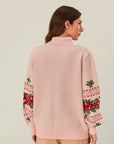 Merry Christmas Knit Sweater Pink