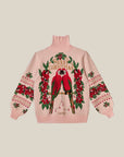 Merry Christmas Knit Sweater Pink