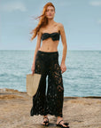 Seashell Eyelet Pants Black Pants - Trousers Farm Rio 