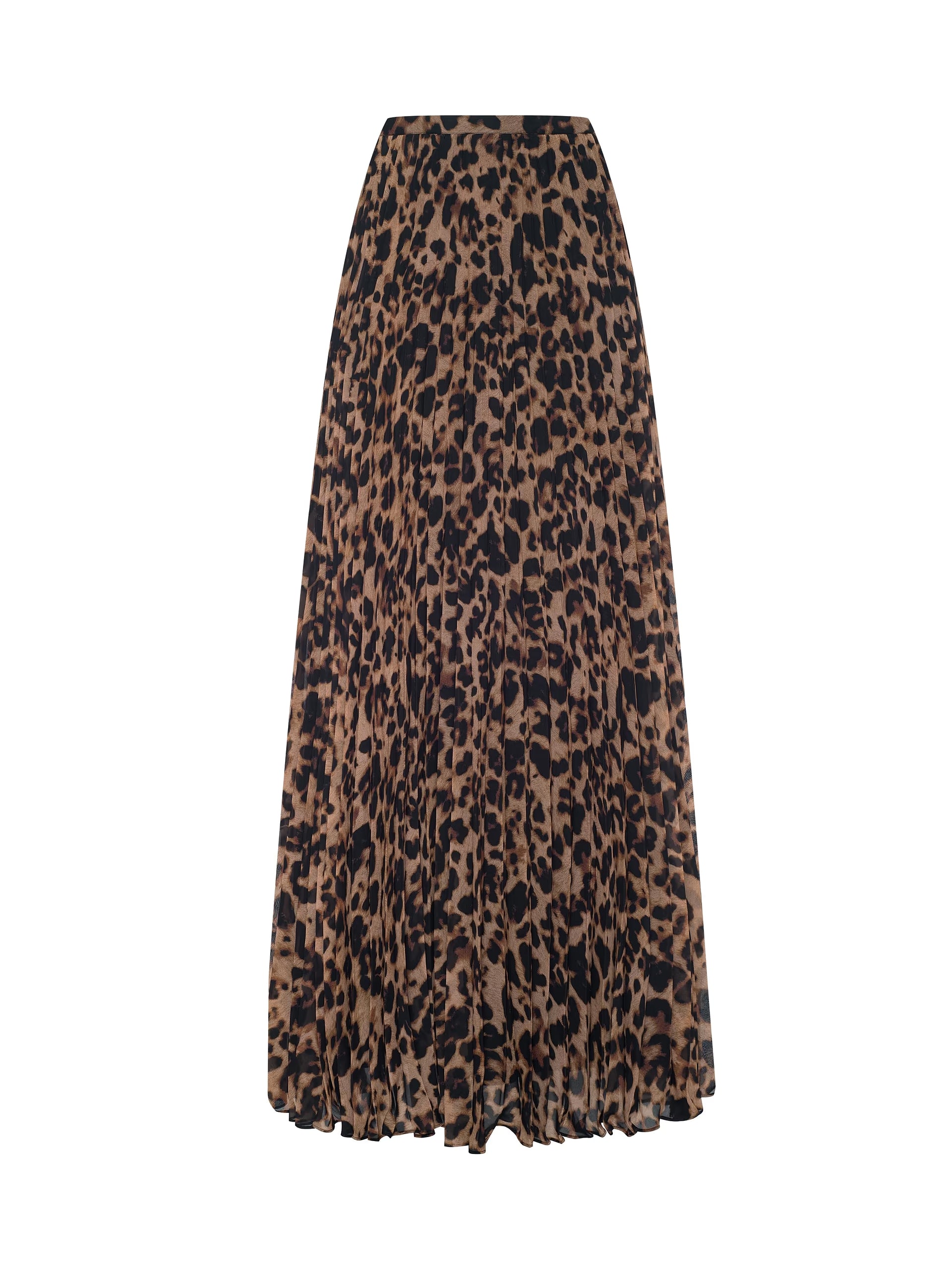 Torin Pleated Maxi Skirt Brown Multi Amur Leopard Skirts - Maxi L'Agence 