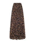 Torin Pleated Maxi Skirt Brown Multi Amur Leopard Skirts - Maxi L'Agence 