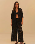 Seashell Eyelet Shirt Black Tops - Button Down Farm Rio 
