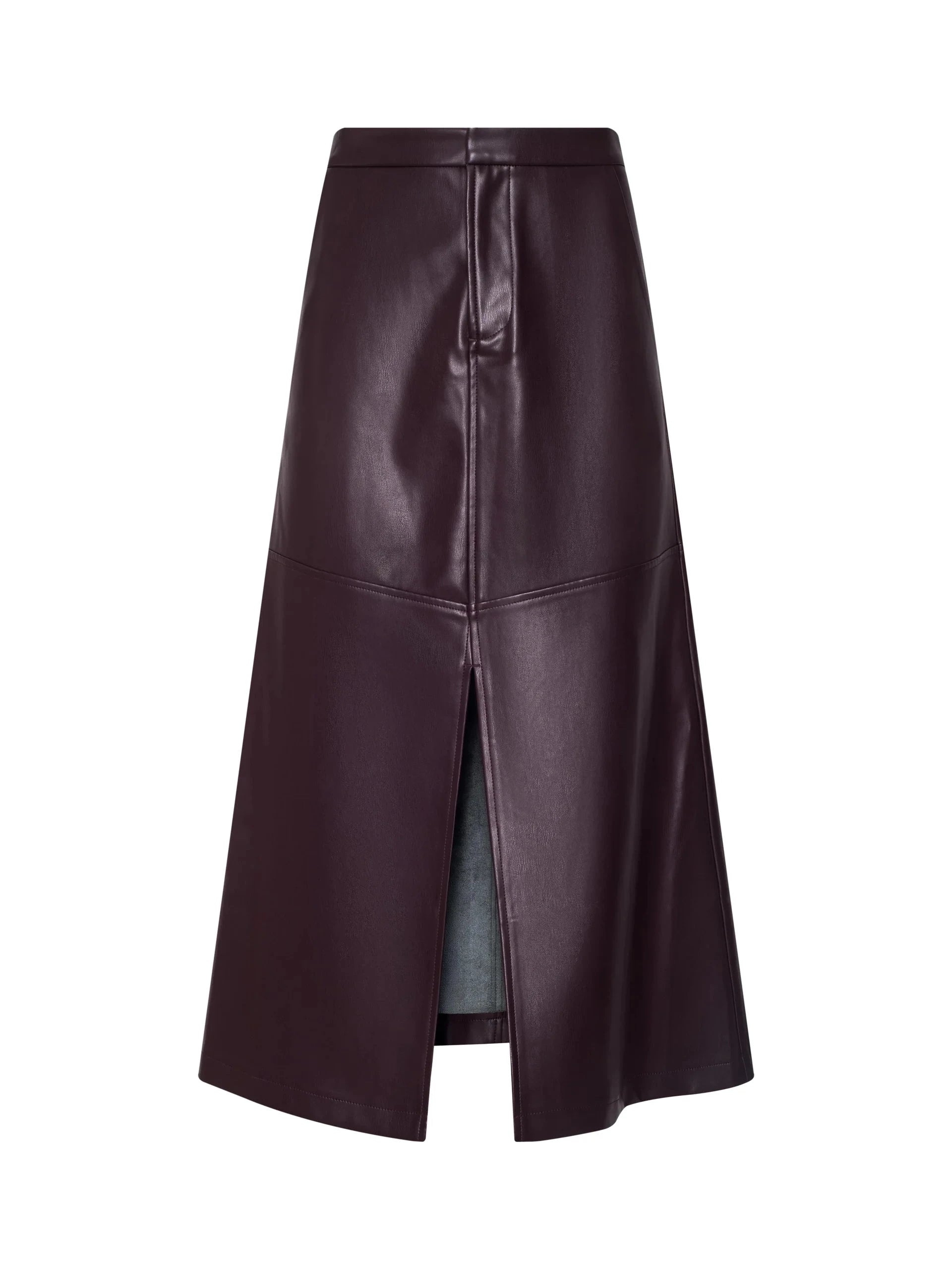 Robin Vegan Leather Midi Skirt Dark Malbec Skirts - Midi L'Agence 