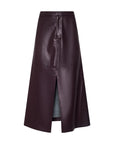 Robin Vegan Leather Midi Skirt Dark Malbec Skirts - Midi L'Agence 