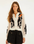Toucan Crochet Cardigan Off White Sweater - Cardigans Farm Rio 
