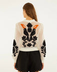 Toucan Crochet Cardigan Off White Sweater - Cardigans Farm Rio 