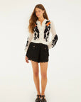 Toucan Crochet Cardigan Off White Sweater - Cardigans Farm Rio 